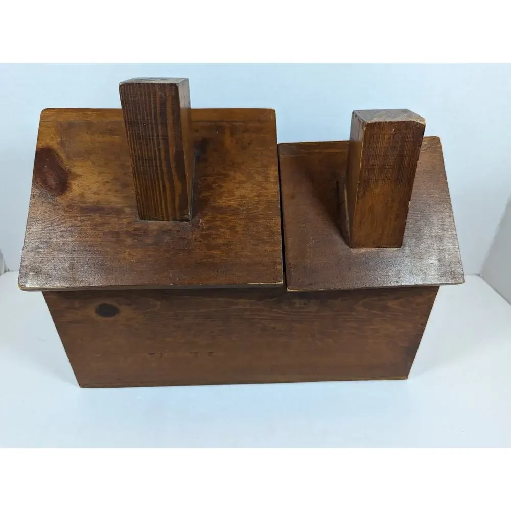 Hand Painted Wood General Store Kitchen Storage Box With Removeable Lids Vintage